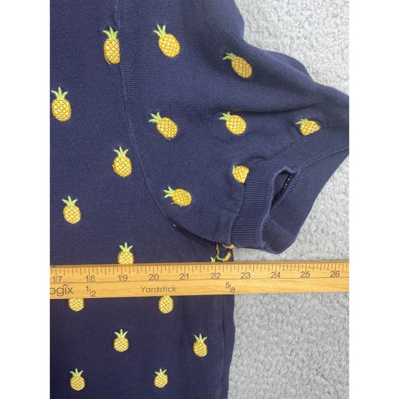 Express Mens Size XL Navy Polo Shirt Pineapple Print - Picture 4 of 14